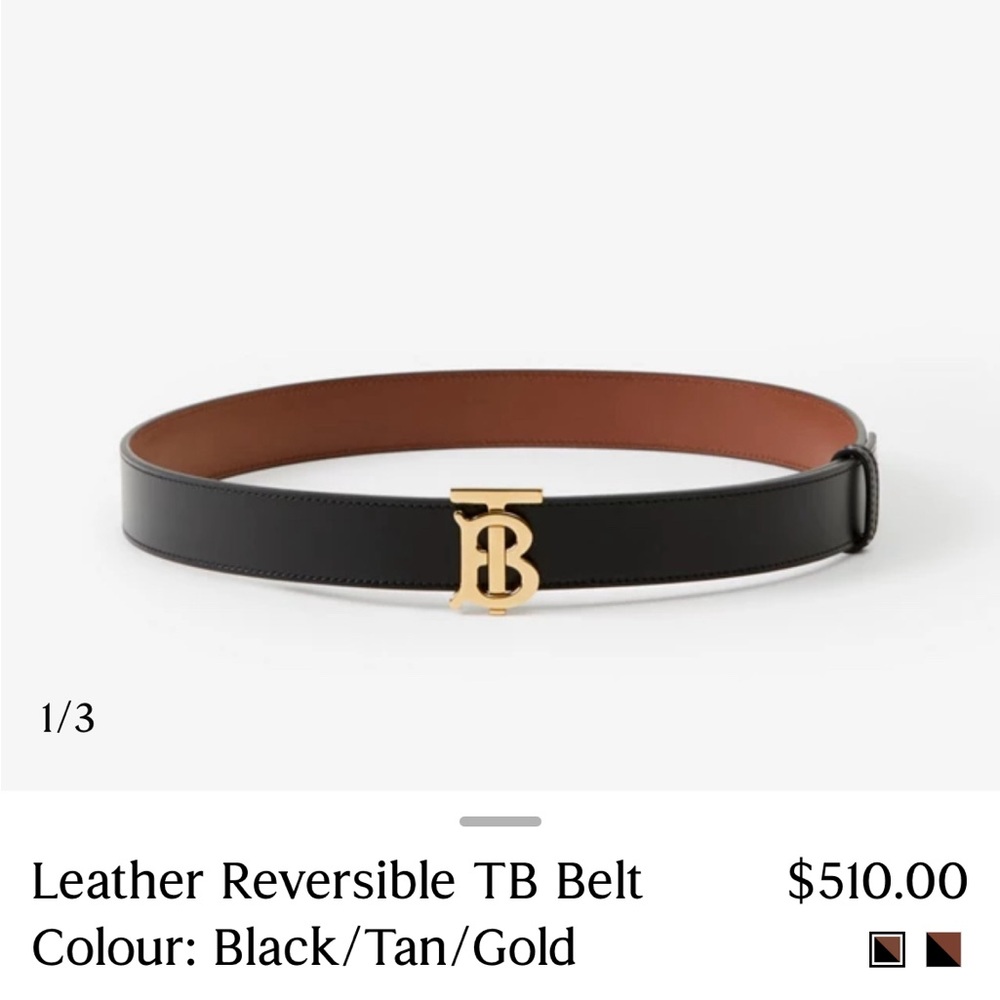 Burberry TB Leather Reversible Belt